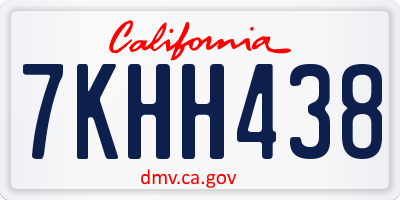 CA license plate 7KHH438