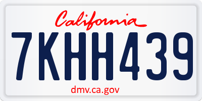 CA license plate 7KHH439