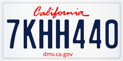 CA license plate 7KHH440