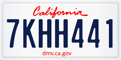 CA license plate 7KHH441