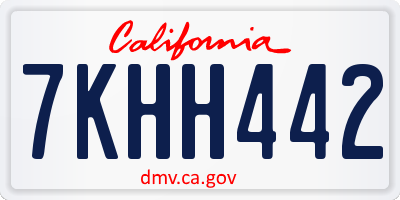CA license plate 7KHH442