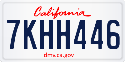 CA license plate 7KHH446