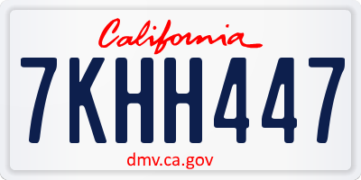 CA license plate 7KHH447