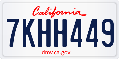 CA license plate 7KHH449