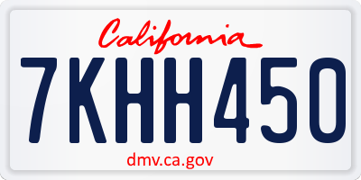 CA license plate 7KHH450