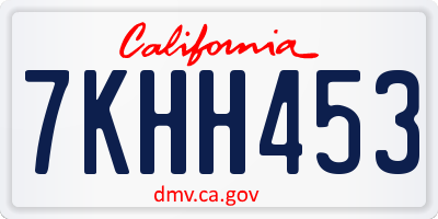 CA license plate 7KHH453