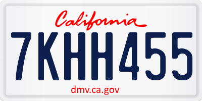 CA license plate 7KHH455