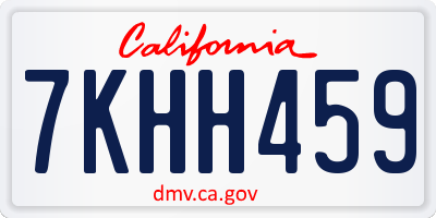 CA license plate 7KHH459