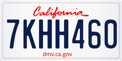CA license plate 7KHH460