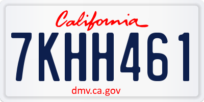 CA license plate 7KHH461