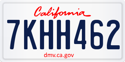 CA license plate 7KHH462