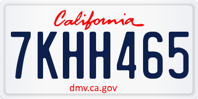 CA license plate 7KHH465