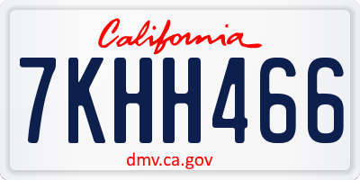 CA license plate 7KHH466