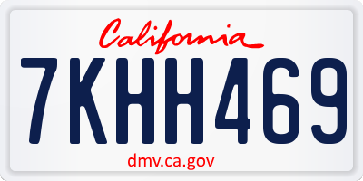 CA license plate 7KHH469
