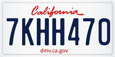 CA license plate 7KHH470
