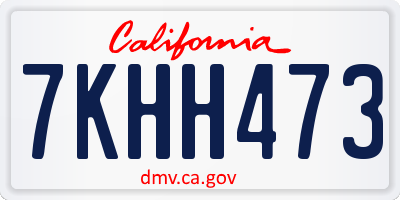 CA license plate 7KHH473
