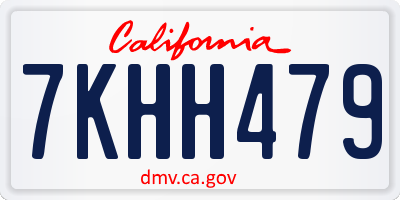 CA license plate 7KHH479