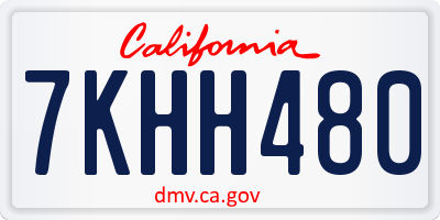CA license plate 7KHH480