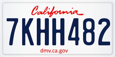 CA license plate 7KHH482
