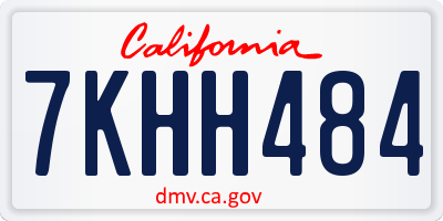 CA license plate 7KHH484