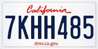 CA license plate 7KHH485