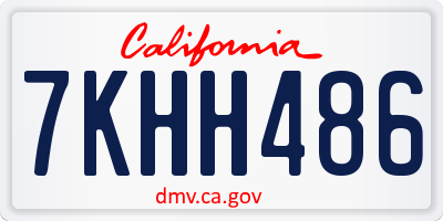 CA license plate 7KHH486