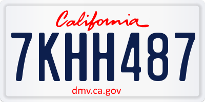 CA license plate 7KHH487