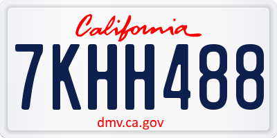 CA license plate 7KHH488