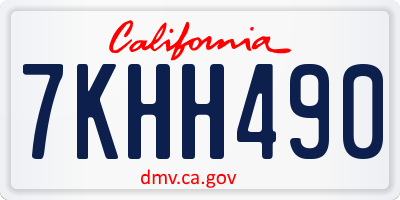 CA license plate 7KHH490