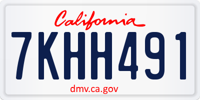 CA license plate 7KHH491