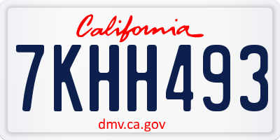 CA license plate 7KHH493