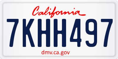 CA license plate 7KHH497