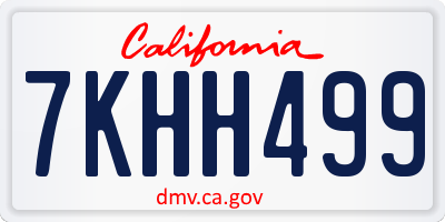 CA license plate 7KHH499
