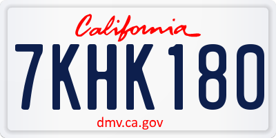 CA license plate 7KHK180