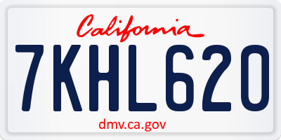 CA license plate 7KHL620