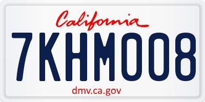 CA license plate 7KHM008