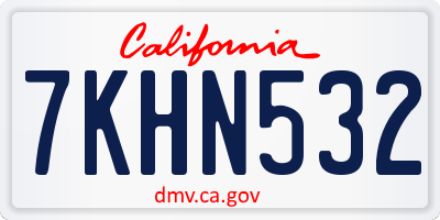 CA license plate 7KHN532