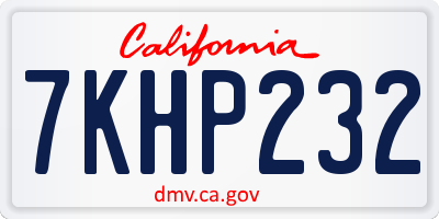 CA license plate 7KHP232