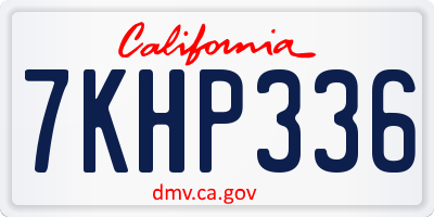 CA license plate 7KHP336