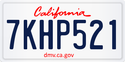 CA license plate 7KHP521