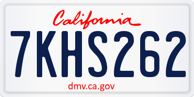 CA license plate 7KHS262