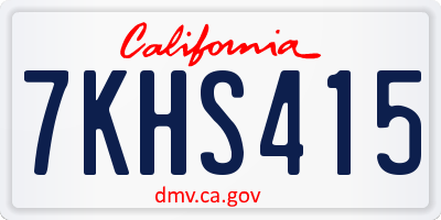 CA license plate 7KHS415
