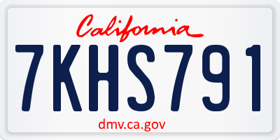 CA license plate 7KHS791