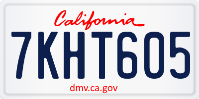 CA license plate 7KHT605