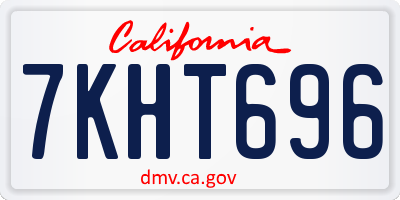 CA license plate 7KHT696