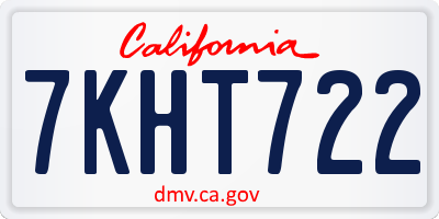 CA license plate 7KHT722