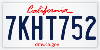 CA license plate 7KHT752