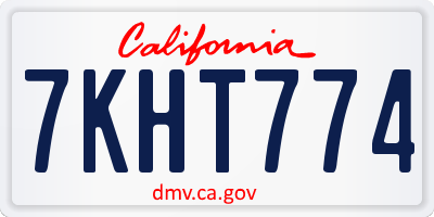 CA license plate 7KHT774