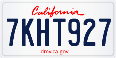 CA license plate 7KHT927