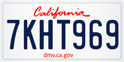 CA license plate 7KHT969